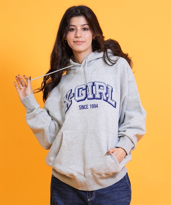 X-GIRL エックスガール プルオーバー パーカー レディース ロゴ サガラ刺繍 裏毛 105254012030 ムラサキスポーツ限定