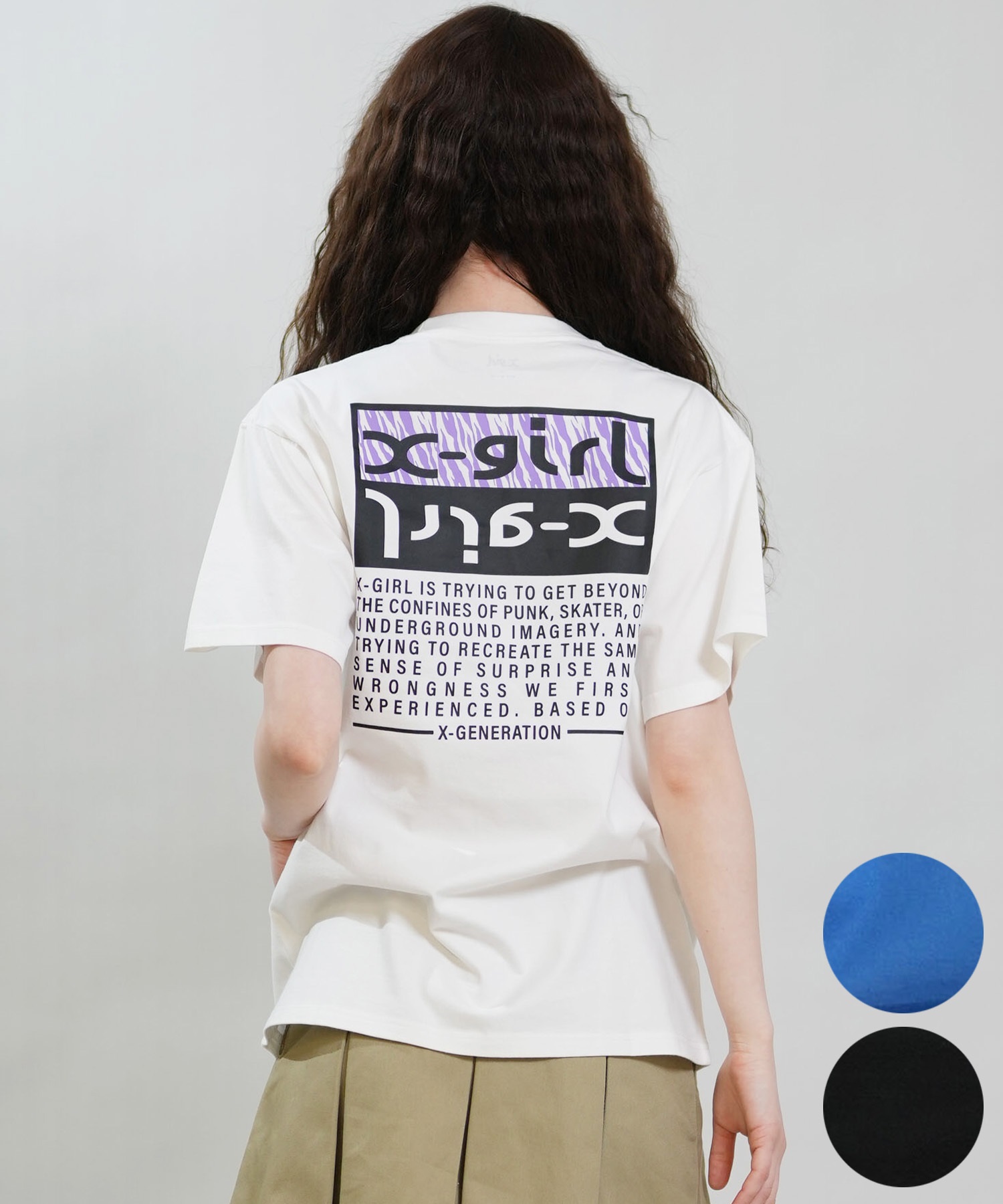 るる　904045 X-GIRL エックスガール 半袖 Tシャツ レディース バックプリント ZEBRA