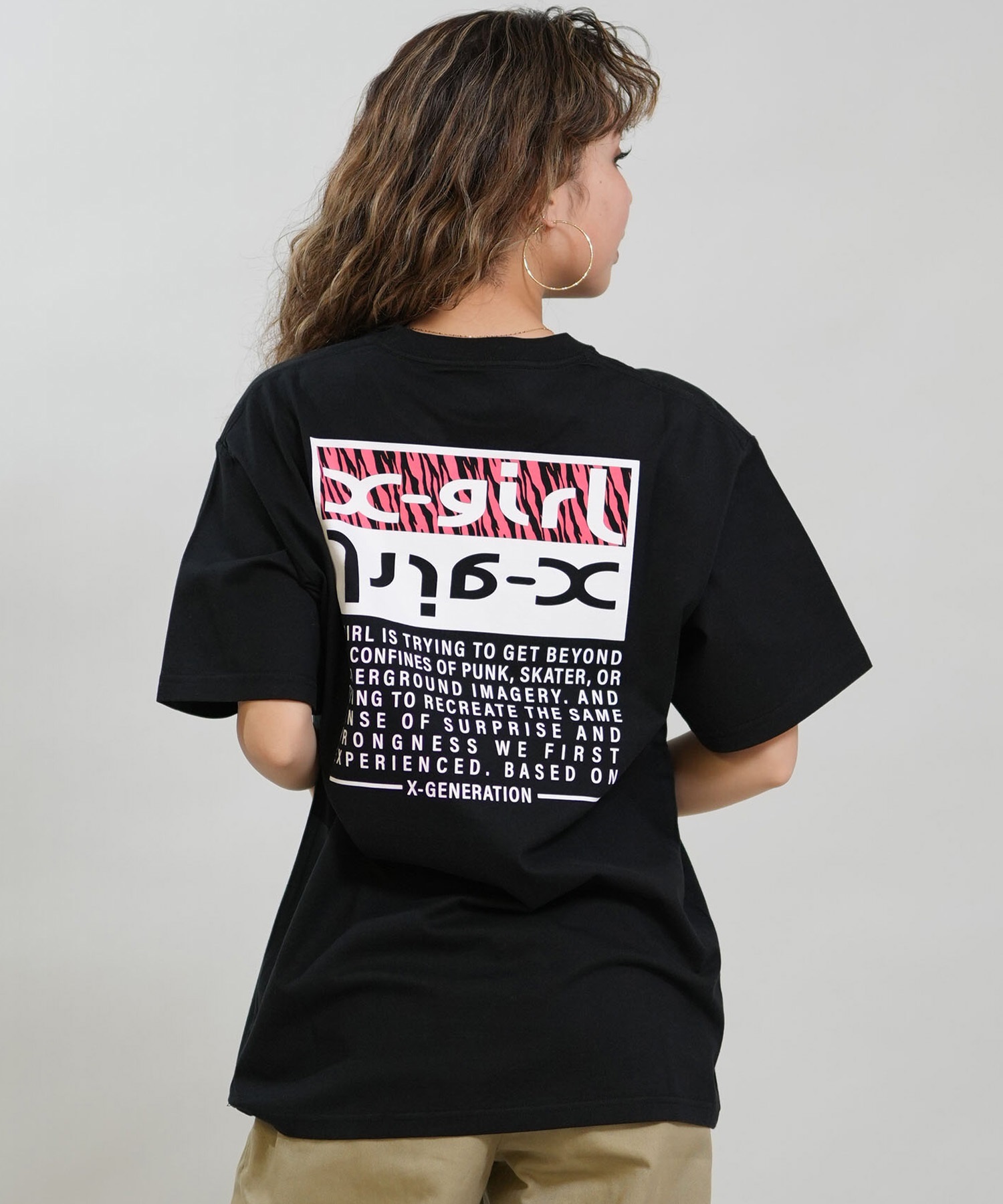 X-GIRL エックスガール 半袖 Tシャツ レディース バックプリント ZEBRA