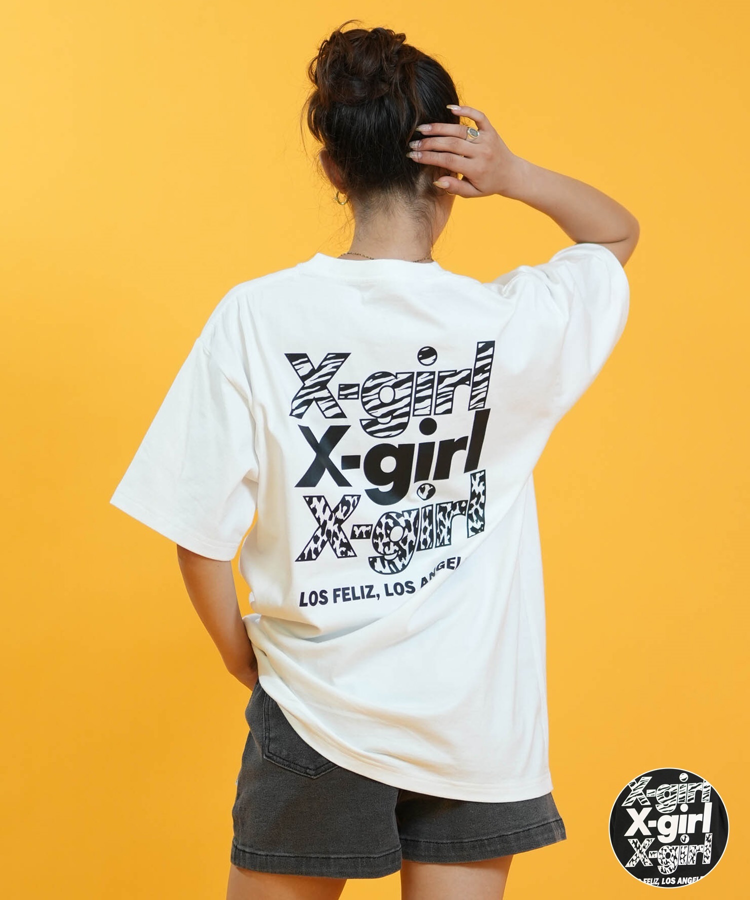 Aコンテンツ レディースXLTシャツ X-GIRL エックスガール 半袖 Tシャツ レディース バックプリント