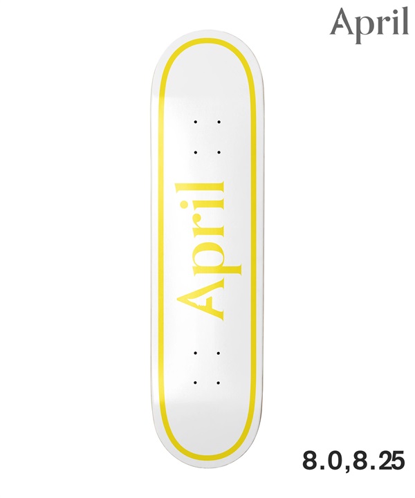 APRIL エープリル スケートボード デッキ 8inch 8.25inch OG LOGO WHITE YELLOW TWIN TAIL