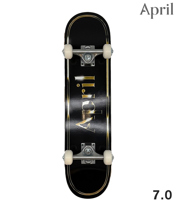 APRIL エープリル GOLD BLACK OG LOGO スケートボード キッズ コンプリート スケボー 完成品 7 インチ 子供 初心者 おすすめ