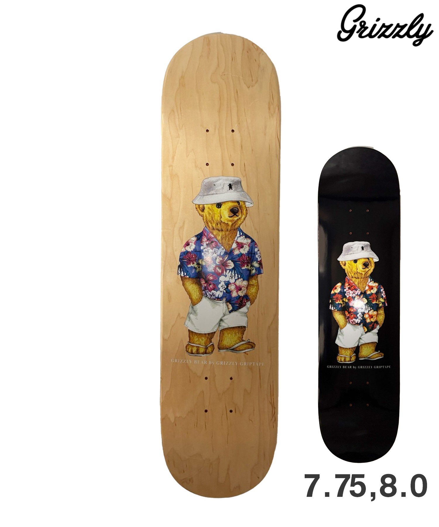 GRIZZLY グリズリー HAMPTONS BEAR スケートボード デッキ 7.75 8 子供