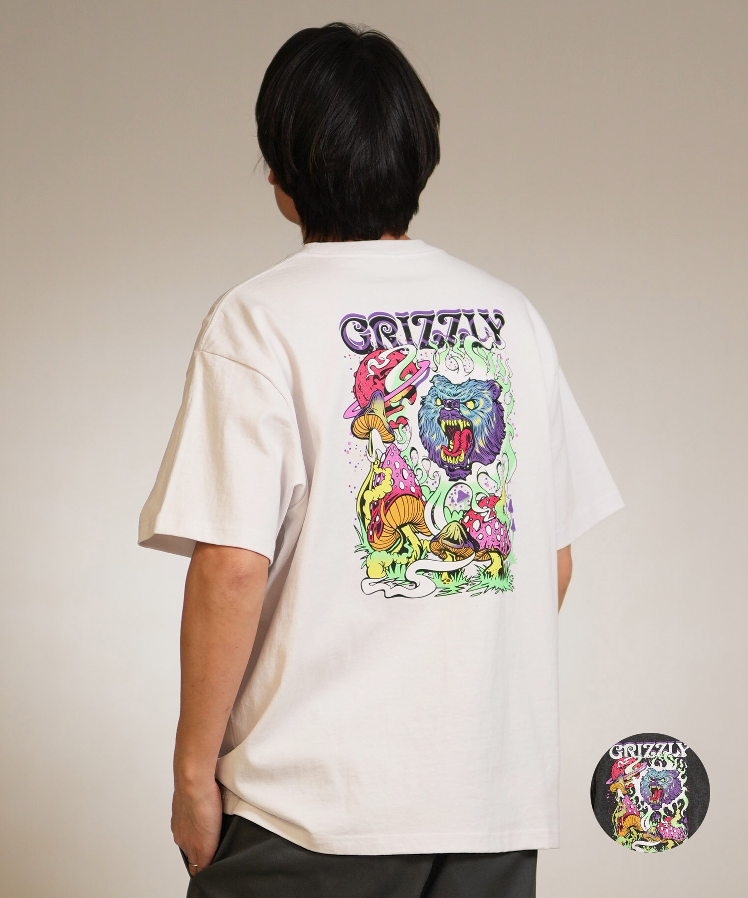 GRIZZLY グリズリー 半袖 Tシャツ メンズ バックプリント WILD