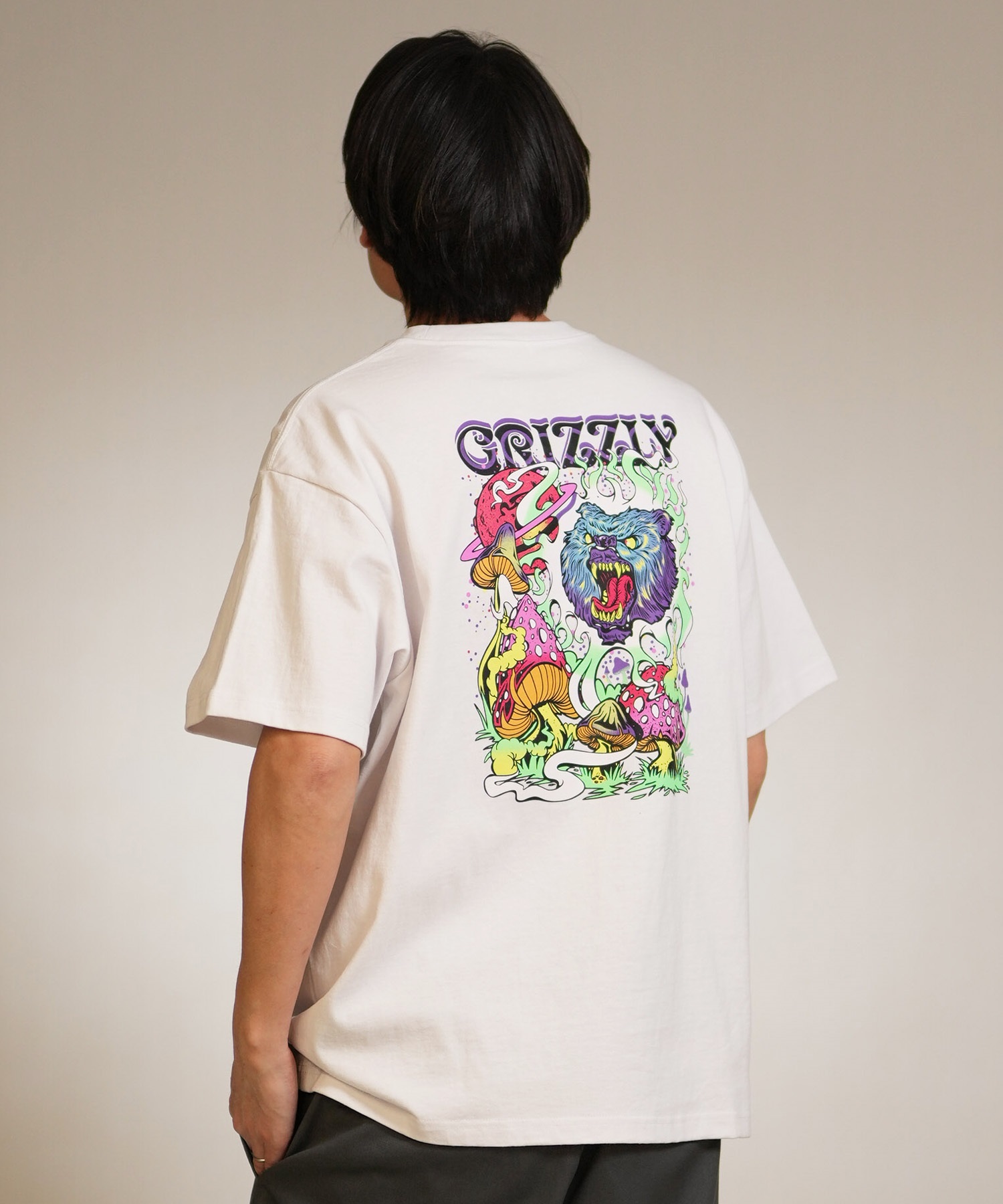 GRIZZLY グリズリー 半袖 Tシャツ メンズ バックプリント WILD