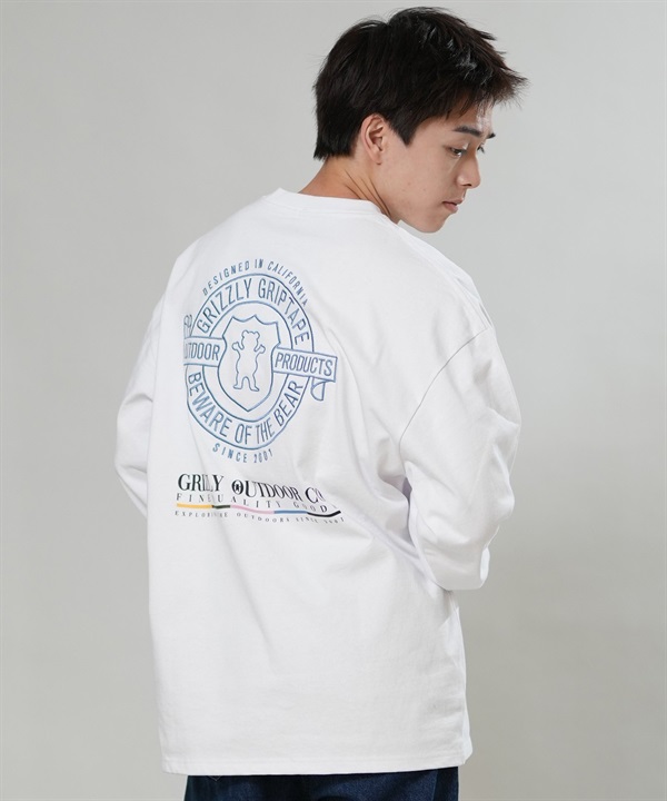GRIZZLY グリズリー 長袖 Tシャツ ロンT メンズ バックプリント ロゴ HERITAGELOGO LS G26FW-4401 ムラサキスポーツ限定