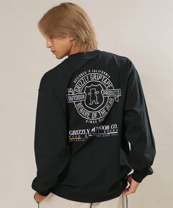 GRIZZLY グリズリー 長袖 Tシャツ ロンT メンズ バックプリント ロゴ HERITAGELOGO LS G26FW-4401 ムラサキスポーツ限定