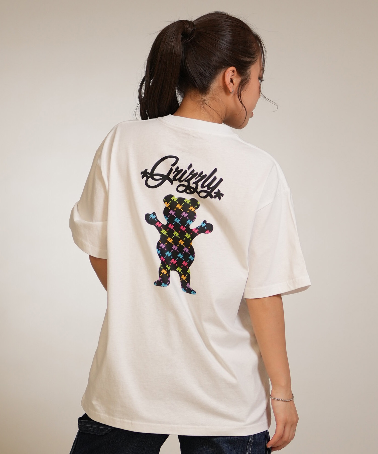 GRIZZLY グリズリー 半袖 Tシャツ レディース バックプリント PUZZLE