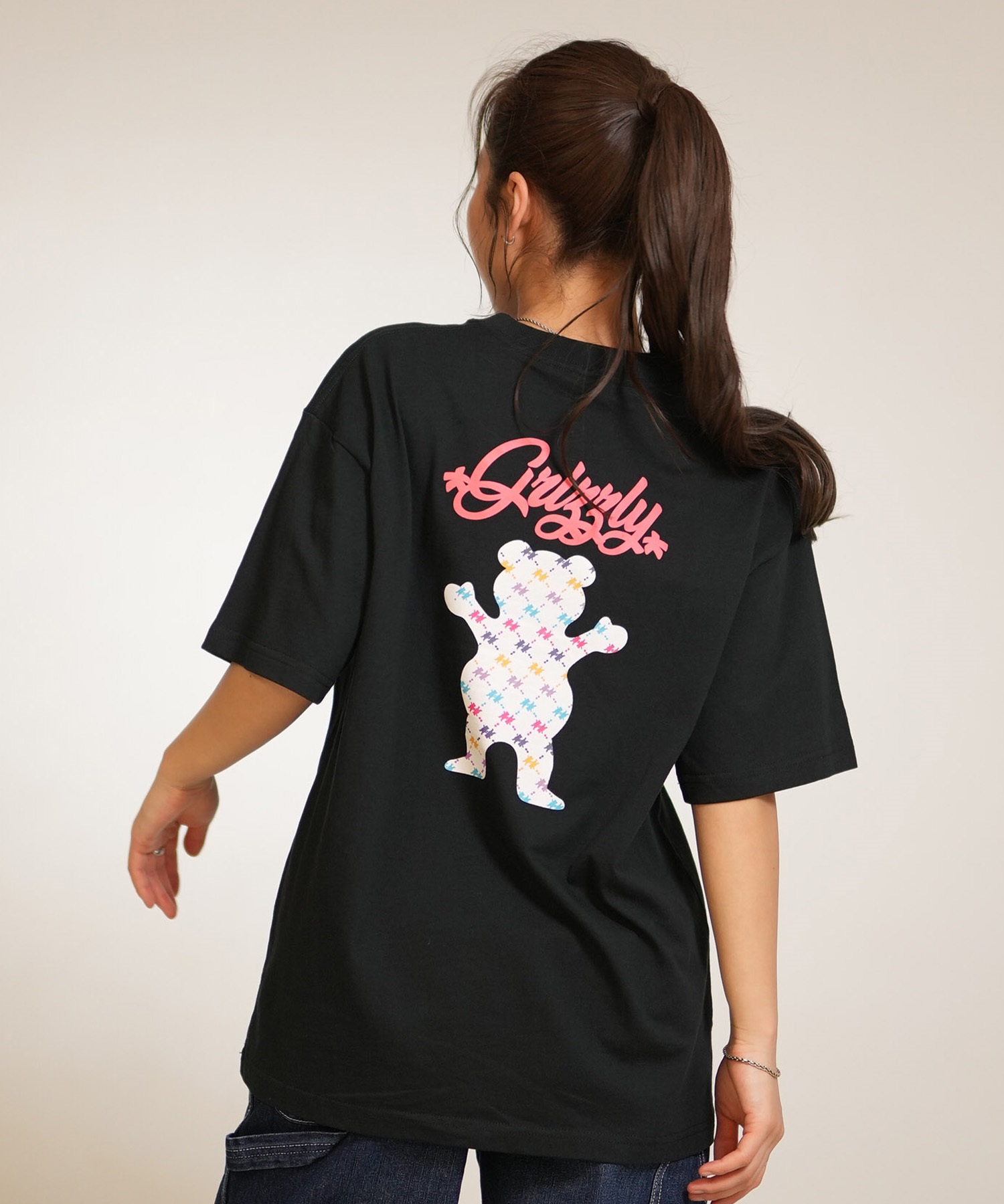 GRIZZLY グリズリー 半袖 Tシャツ レディース バックプリント PUZZLE