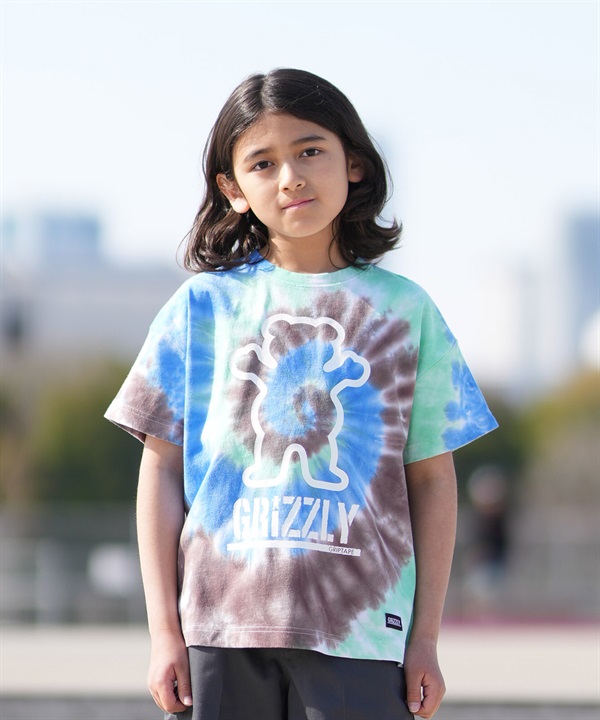GRIZZLY グリズリー 半袖 Tシャツ キッズ ジュニア 子供 タイダイ 75163127