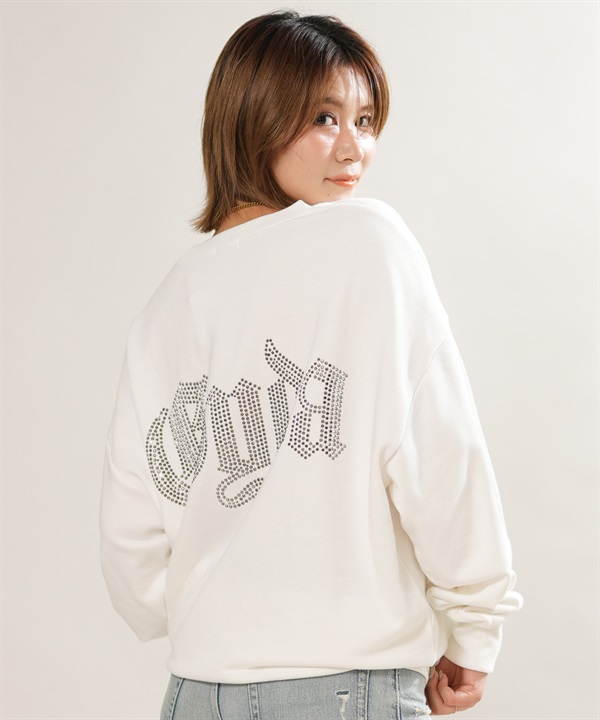 GYDA ジェイダ 長袖 Tシャツ ロンT レディース ラインストーン ロゴ バックプリント GG BACK BIJOU PO 072652737901 ムラサキスポーツ限定
