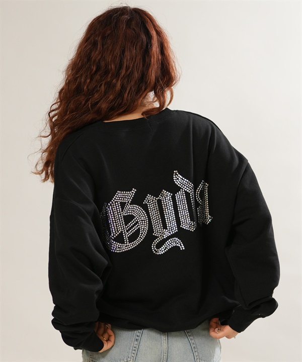 GYDA ジェイダ 長袖 Tシャツ ロンT レディース ラインストーン ロゴ バックプリント GG BACK BIJOU PO 072652737901 ムラサキスポーツ限定