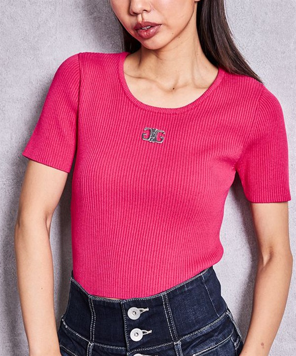 GYDA ジェイダ ニット セーター レディース クロップド丈 ショート丈 GYDAプレートハーフスリーブニットTOPS 72632640001