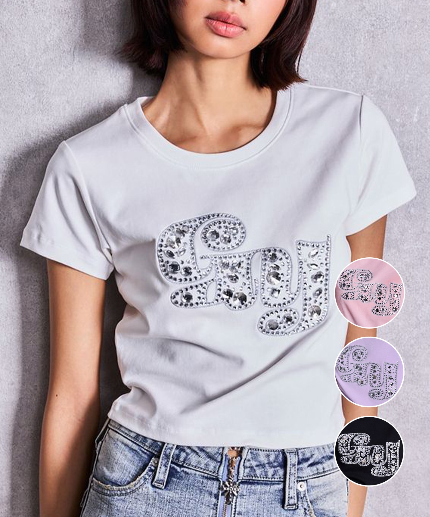 【完売品】GYDA gy bijouTシャツ GYDA ジェイダ 半袖 Tシャツ レディース クロップド丈 ショート丈 gy
