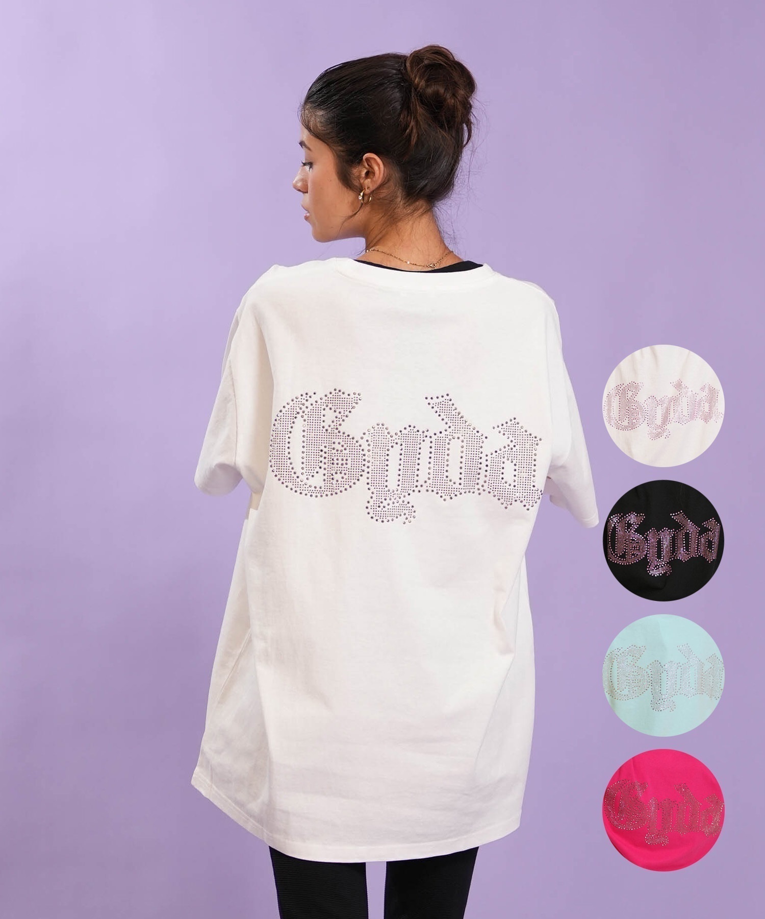 ☆値下済☆ LGB ピンク Tシャツ DESIRE 蜘蛛の巣 シルエット GYDA ジェイダ 半袖 Tシャツ レディース オーバーサイズ GD BACK GYDA