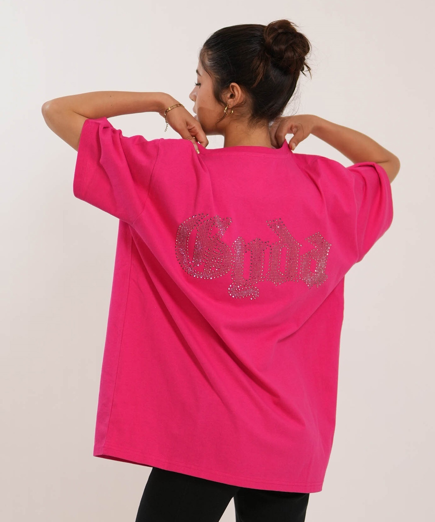 ☆値下済☆ LGB ピンク Tシャツ DESIRE 蜘蛛の巣 シルエット GYDA ジェイダ 半袖 Tシャツ レディース オーバーサイズ GD BACK GYDA