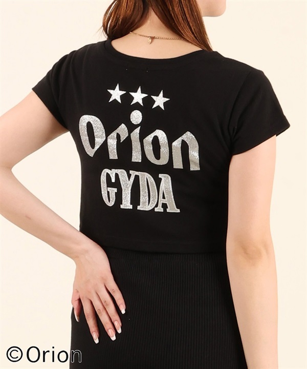 GYDA ジェイダ × ORION オリオン 半袖 Tシャツ レディース ショート丈 クロップド丈 ラメ コラボレーション 072642760001