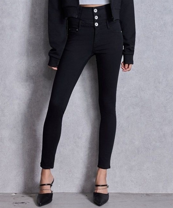 GYDA ジェイダ ロングパンツ レディース デニム パンツ Gパン ハイウエストウエストクロススキニーデニムパンツ 72612418301