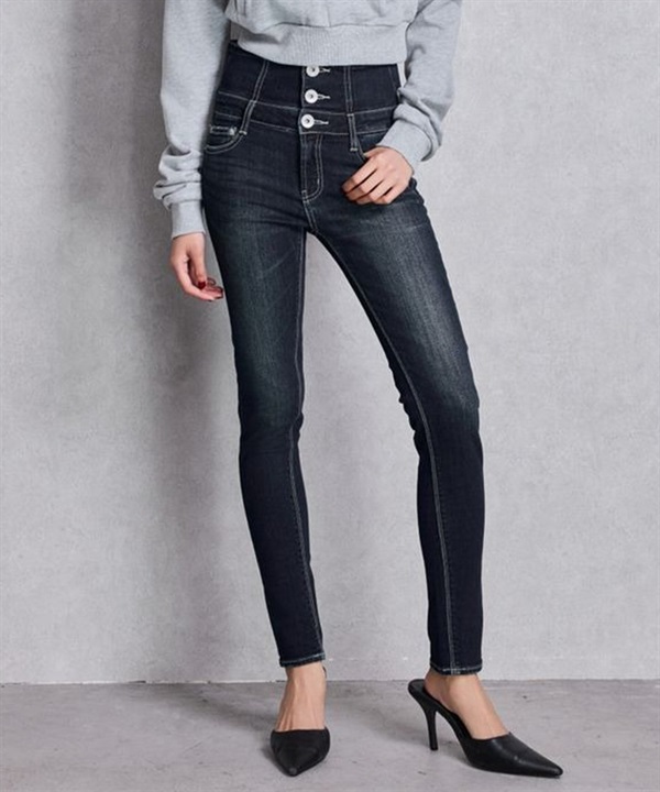 GYDA ジェイダ ロングパンツ レディース デニム パンツ Gパン ハイウエストウエストクロススキニーデニムパンツ 72612418301