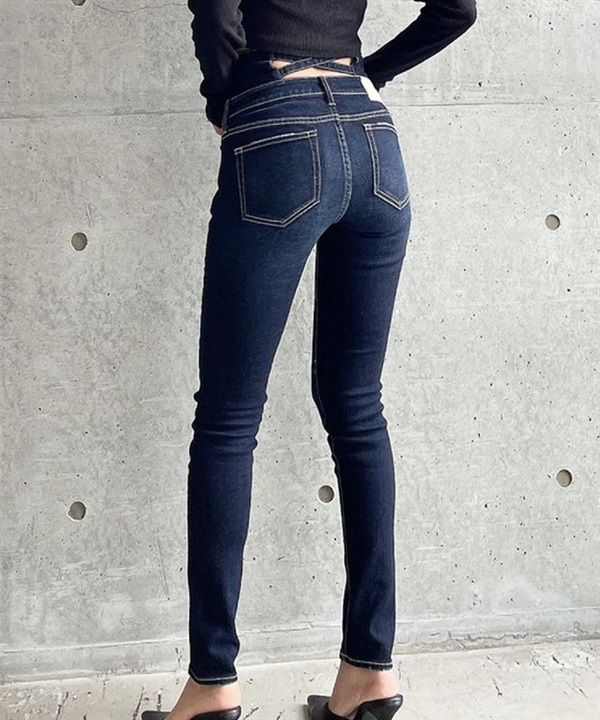 GYDA ジェイダ ロングパンツ レディース デニム パンツ Gパン ウエストクロススキニーデニムパンツ 72642418301