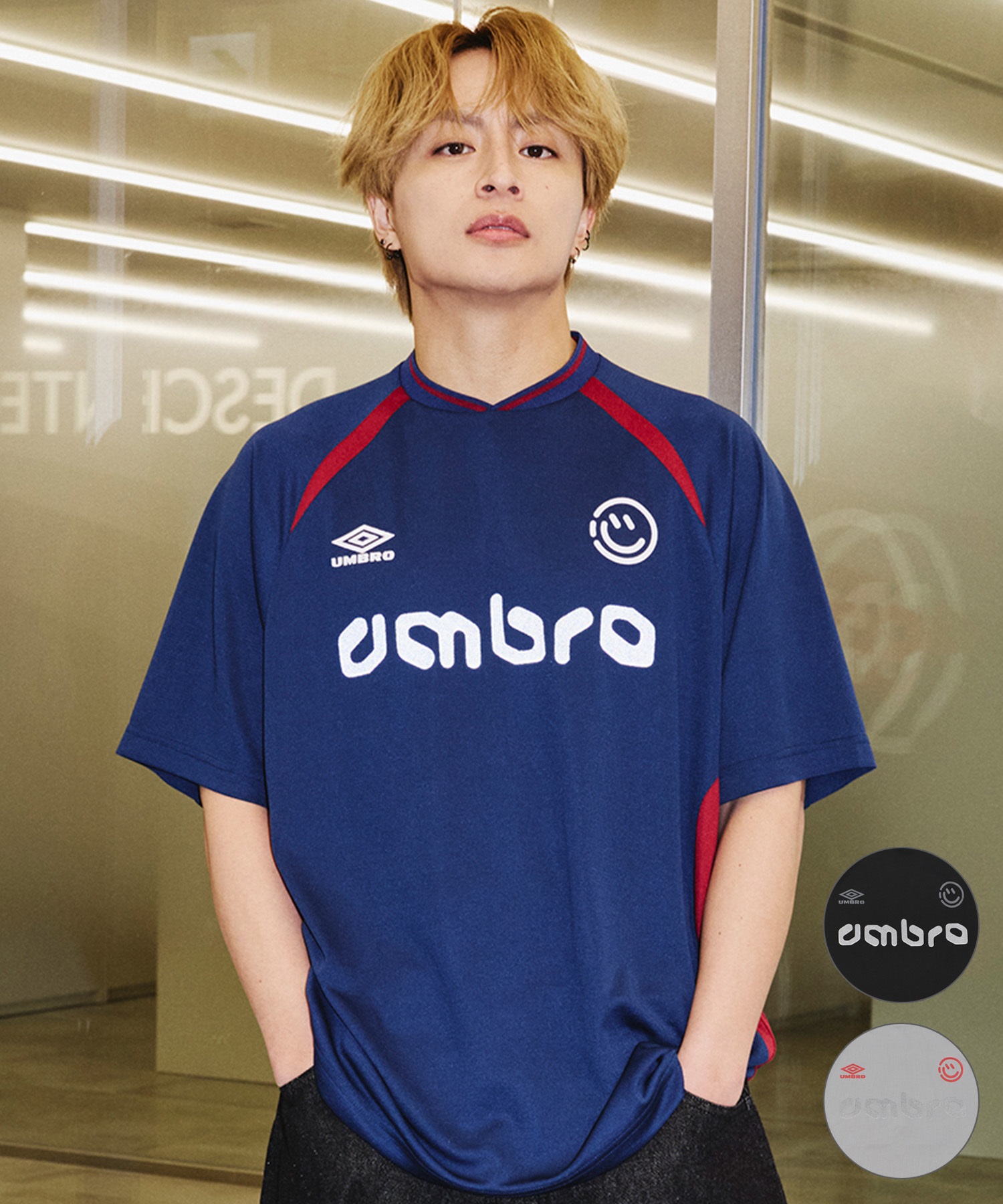 【予約商品 5月上旬より順次発送】UMBRO アンブロ × ALAN SHIRAHAMA ゲームシャツ 半袖 Tシャツ UM26SSAL-GS01(BLACK-M)