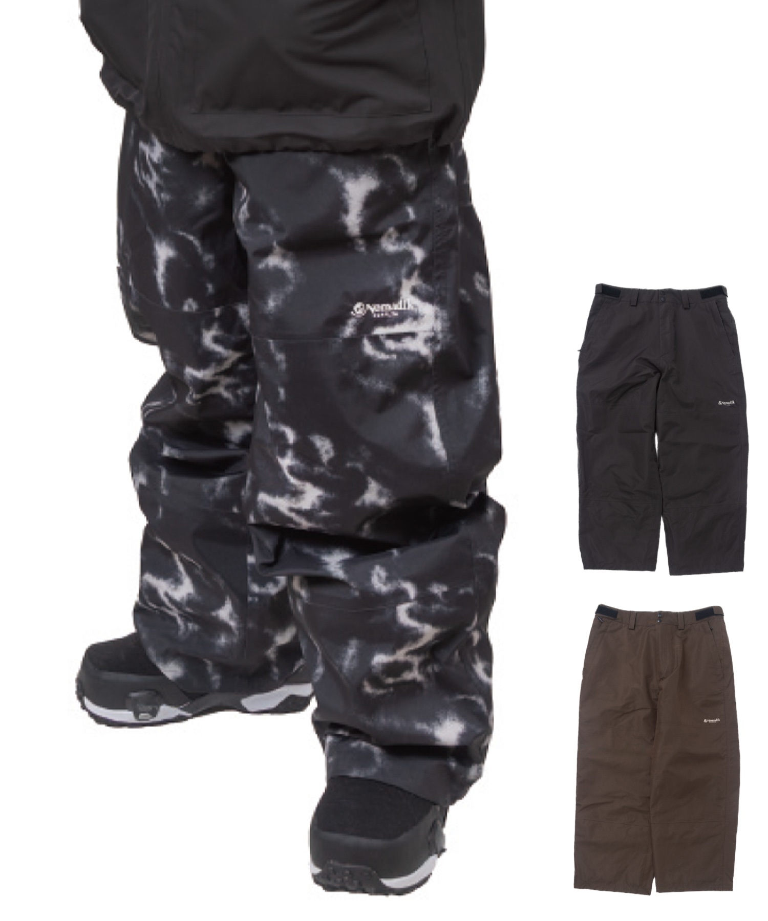 NOMADIK ブラック スノーボードパンツ NOMADIK ノマディック シックパンツ THICK PANTS スノーボード ウェア