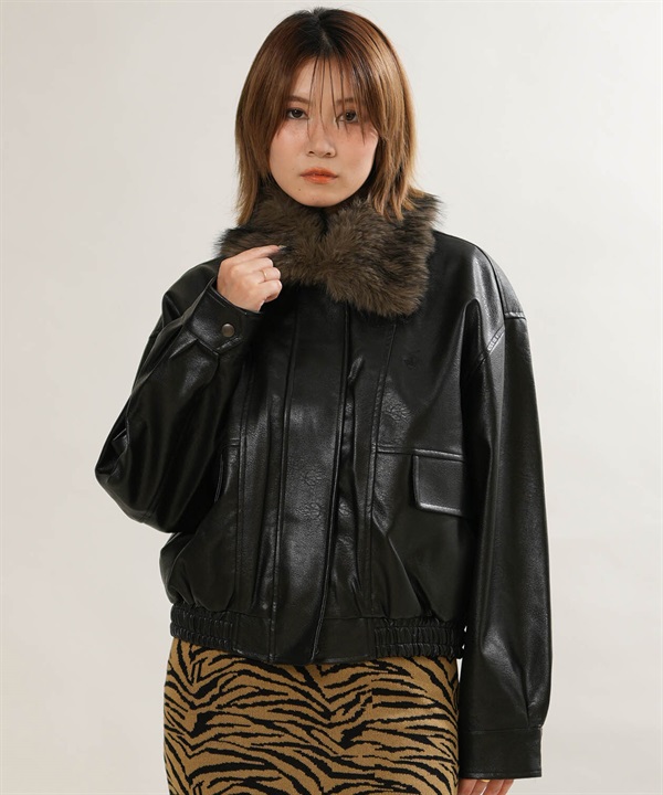 BEVERY HILLS P.C ビバリーヒルズポロクラブ ジャケット レディース 2WAY BHPC襟ファーエコレザーJK 6487-0342