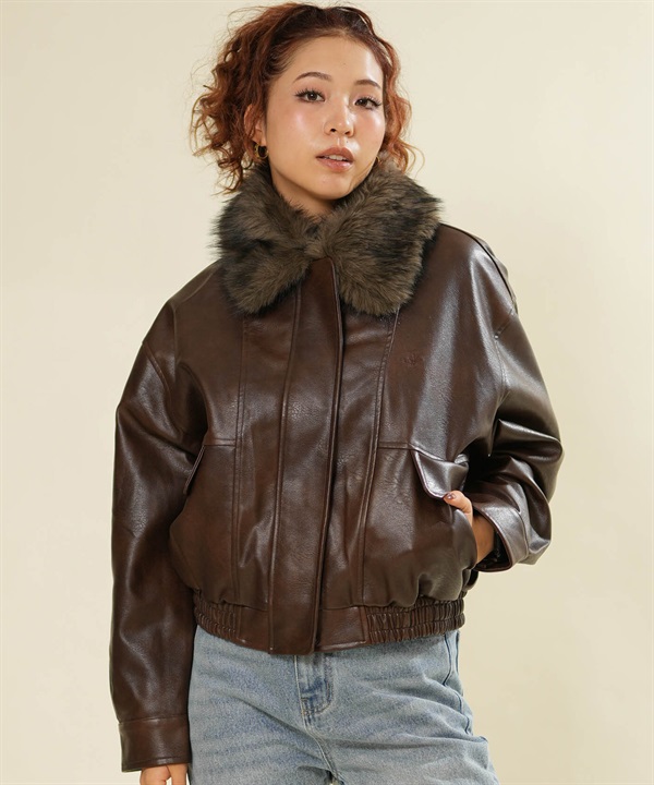 BEVERY HILLS P.C ビバリーヒルズポロクラブ ジャケット レディース 2WAY BHPC襟ファーエコレザーJK 6487-0342