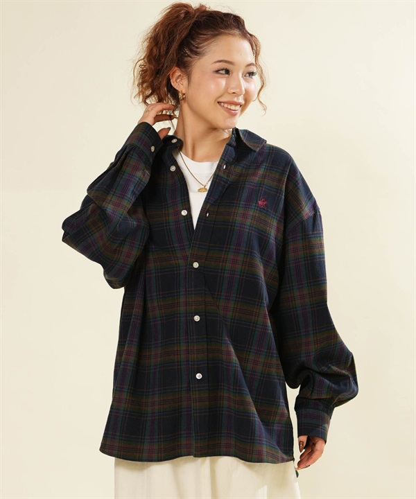 BEVERY HILLS P.C ビバリーヒルズポロクラブ 長袖 シャツ レディース オーバーサイズ BHPCルーズネルチェックシャツ 6487-0142