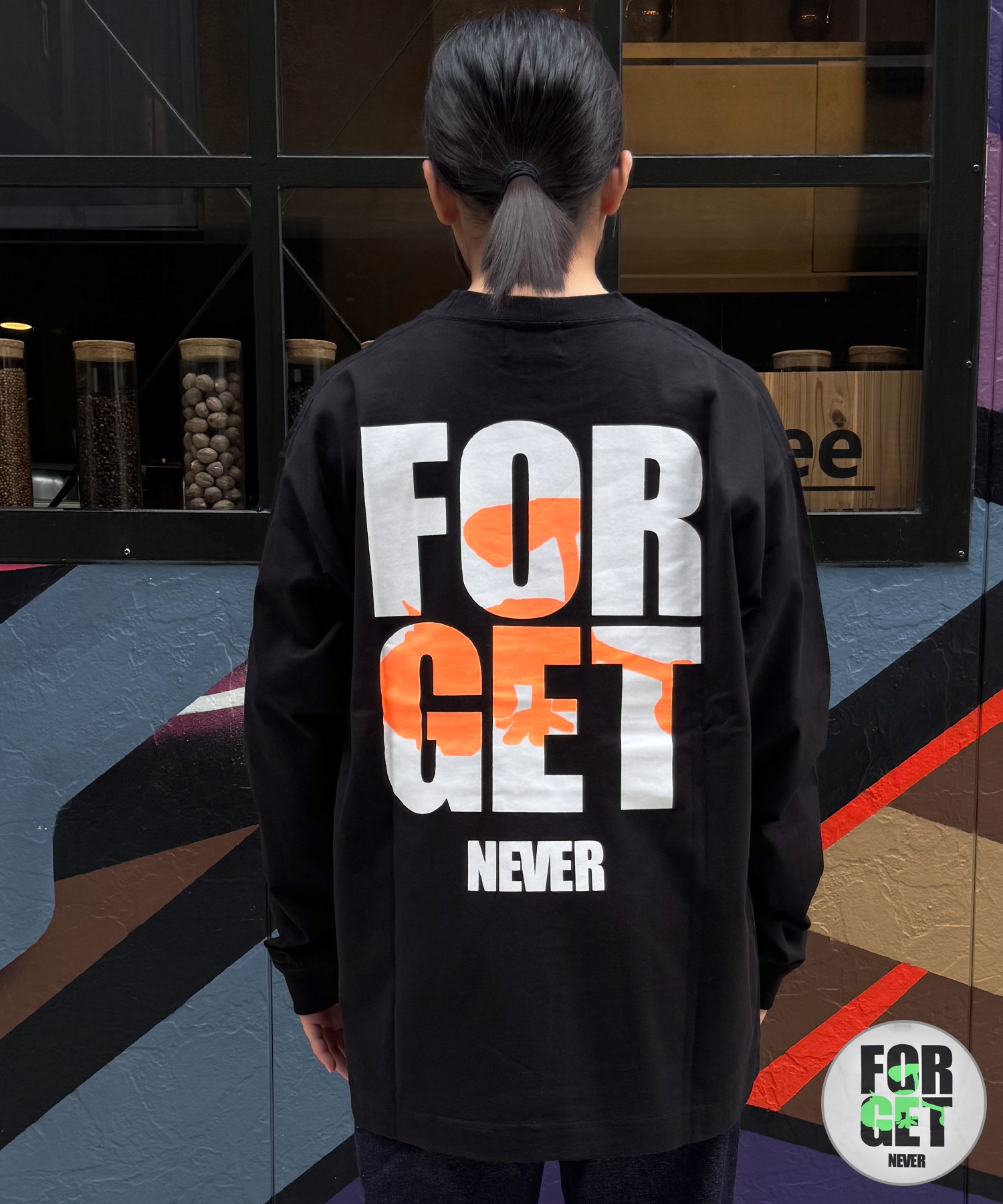 FORGET NEVER フォーゲットネバー 長袖 Tシャツ ロンT メンズ バックプリント 264OO1LT370FN(WHT-M)