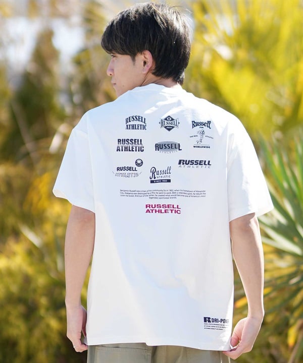 RUSSELL ATHLETIC ラッセルアスレチック 半袖 Tシャツ メンズ UVカット 吸水速乾 505261-003 ムラサキスポーツ限定