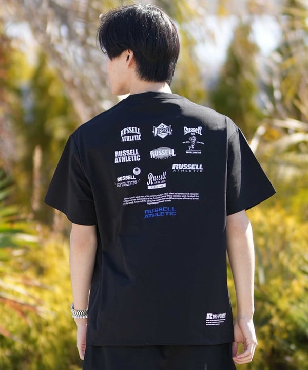 RUSSELL ATHLETIC ラッセルアスレチック 半袖 Tシャツ メンズ UVカット 吸水速乾 505261-003 ムラサキスポーツ限定