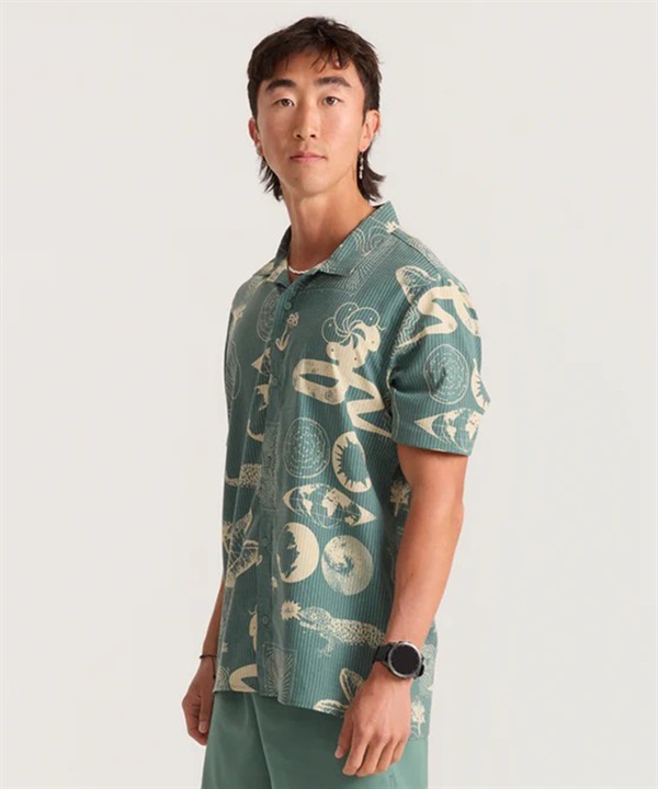 ROARK RUN AMOK ロアーク ランアモック 半袖 シャツ メンズ 速乾性 BLESS UP TRAIL RW600-SLG