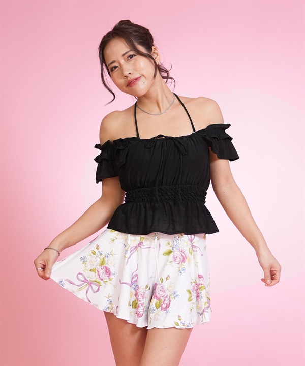 RINEN & COMPANY リネン アンド カンパニー 水着 3点セット レディース フリル シャーリング 花柄 S060010
