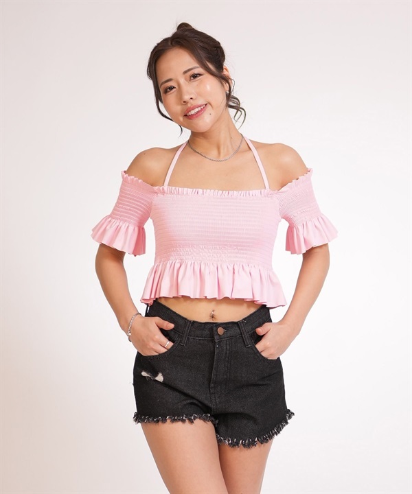 RINEN & COMPANY リネン アンド カンパニー 水着 3点セット ビキニ レディース オフショルダー デニムパンツ S06008