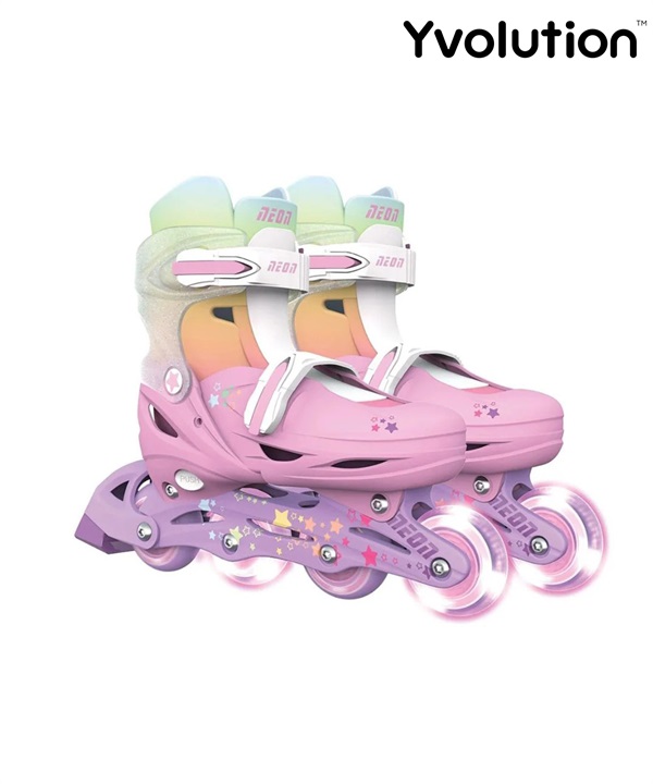 YVOLUTION ワイボリューション キッズ インラインスケート ネオンコンボ 2in1 ムラサキスポーツ