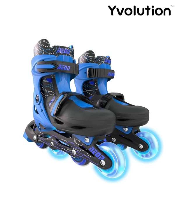 YVOLUTION ワイボリューション キッズ インラインスケート ネオンコンボ 2in1 ムラサキスポーツ