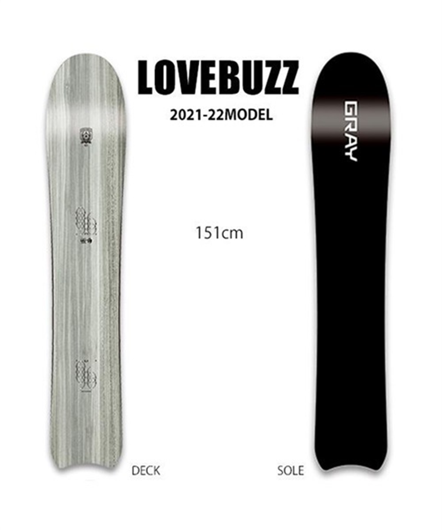 スノーボード 板 GRAY SNOWBOARD グレイ LOVEBUZZ ラブバズ メンズ レディース 21-22モデル II A7(LOVEBUZZ-151cm)