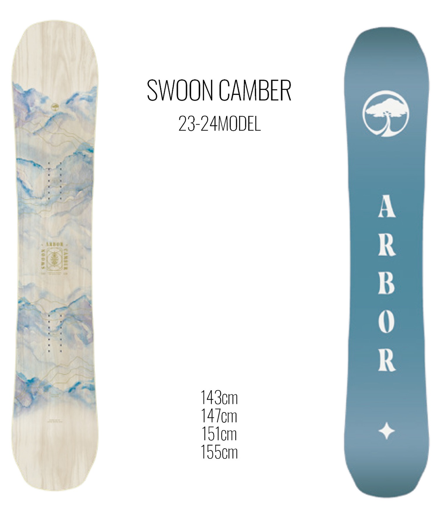 スノーボード 板 レディース ARBOR アーバー SWOON CAMBER 23-24モデル ムラサキスポーツ KK B24(SWOON-CAMBER-143cm)