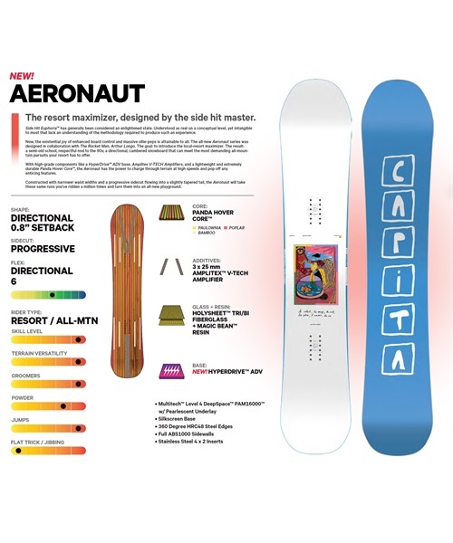 スノーボード 板 メンズ CAPITA キャピタ AERONAUT 23-24モデル ムラサキスポーツ KK B16(AERONAUTbyArthurLongo-153cm)