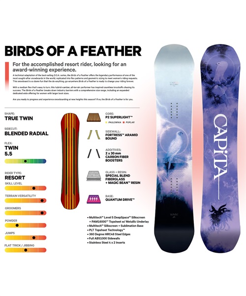 スノーボード 板 レディース CAPITA キャピタ BIRDS OF A FEATHER 23