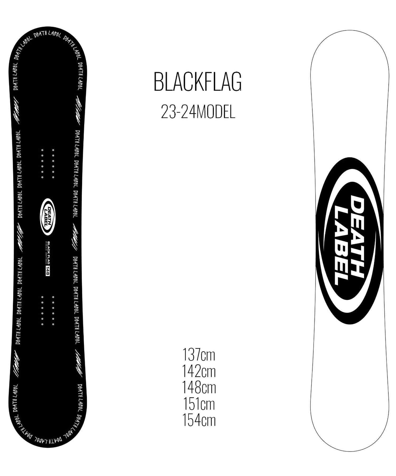 スノーボード 板 ユニセックス DEATH LABEL デスレーベル BLACKFLAG 23-24モデル ムラサキスポーツ KK C2(BLACKFLAG-137cm)