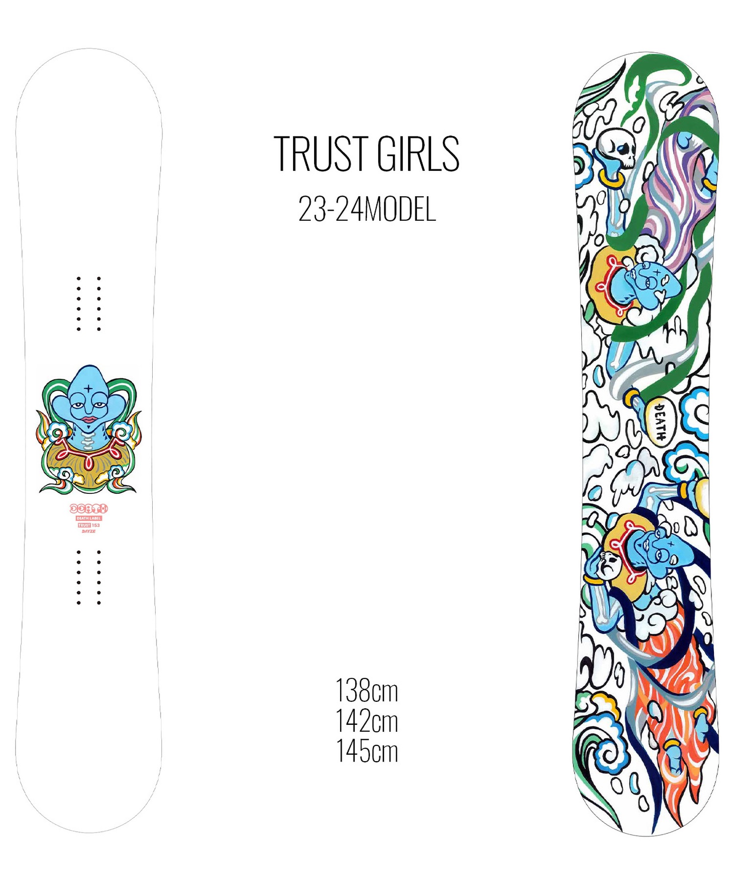 スノーボード 板 レディース DEATH LABEL デスレーベル TRUST GIRLS 23