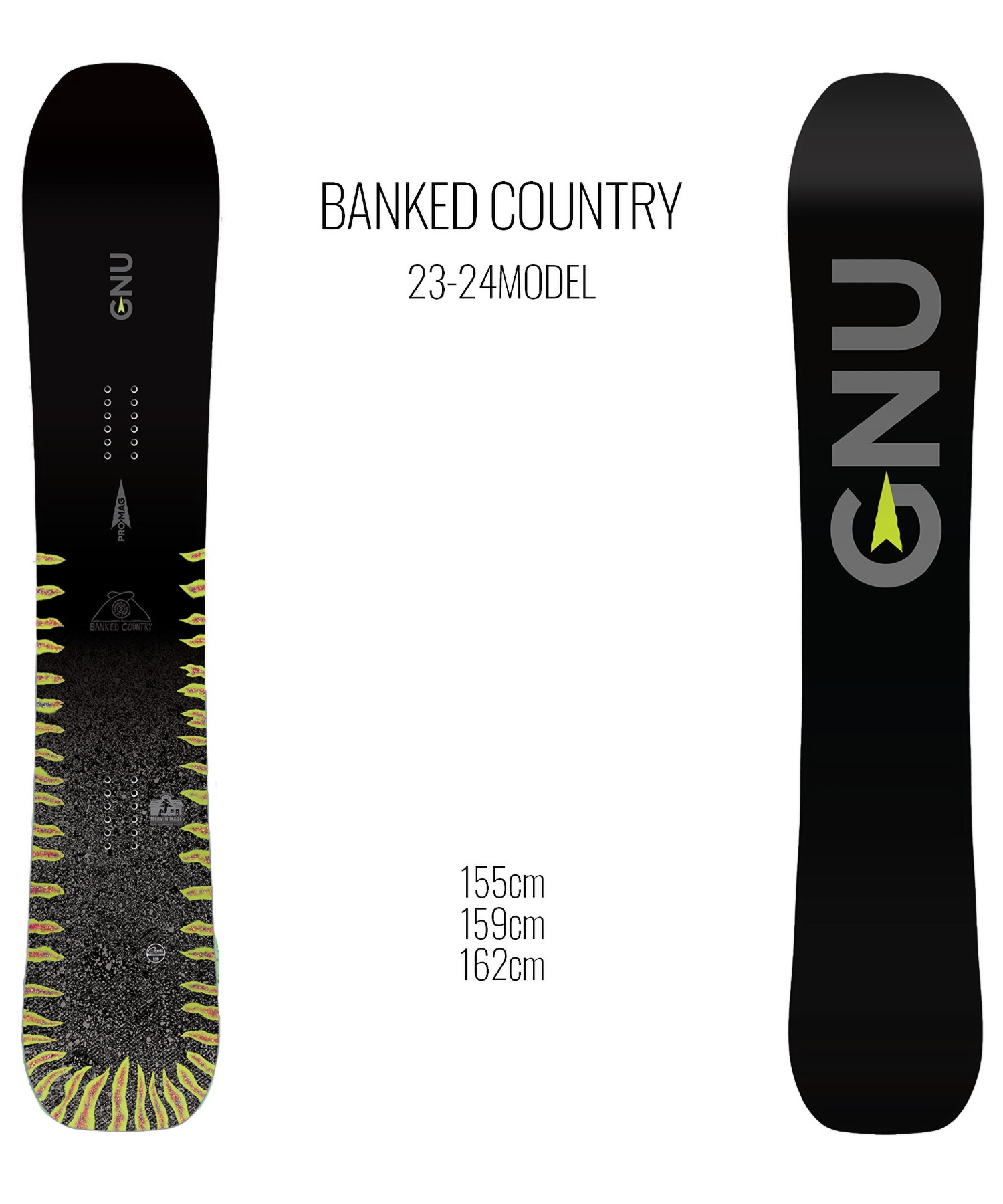スノーボード 板 メンズ GNU グヌー BANKEDCOUNTRY 23-24モデル