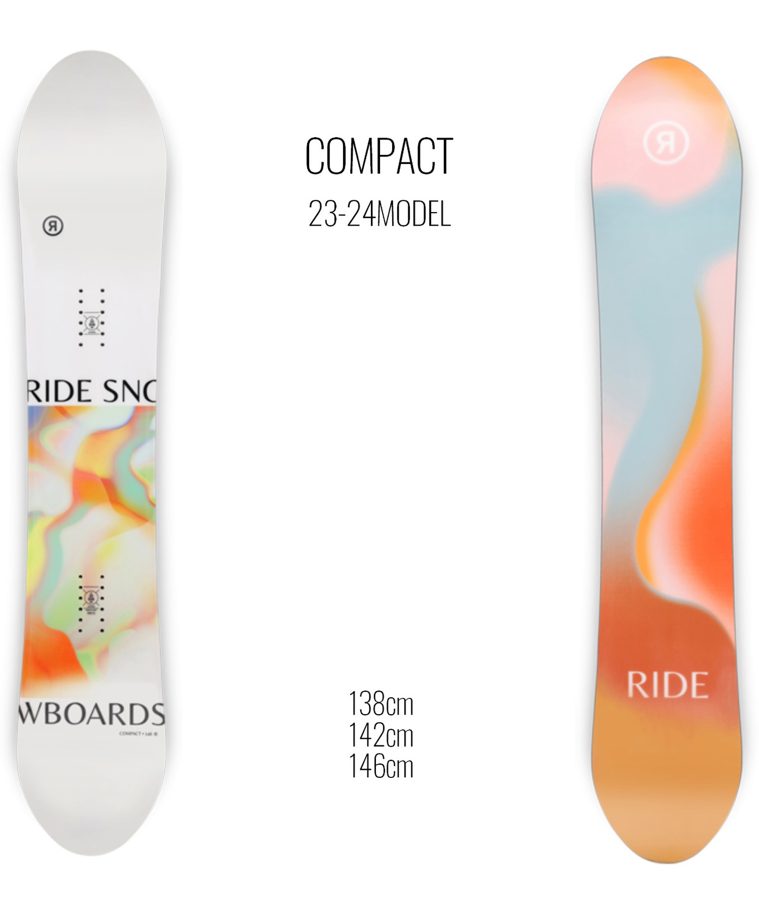 【早期購入/店頭受取対象外】スノーボード 板 レディース RIDE ライド COMPACT 23-24モデル ムラサキスポーツ KK C2(COMPACT-138cm)