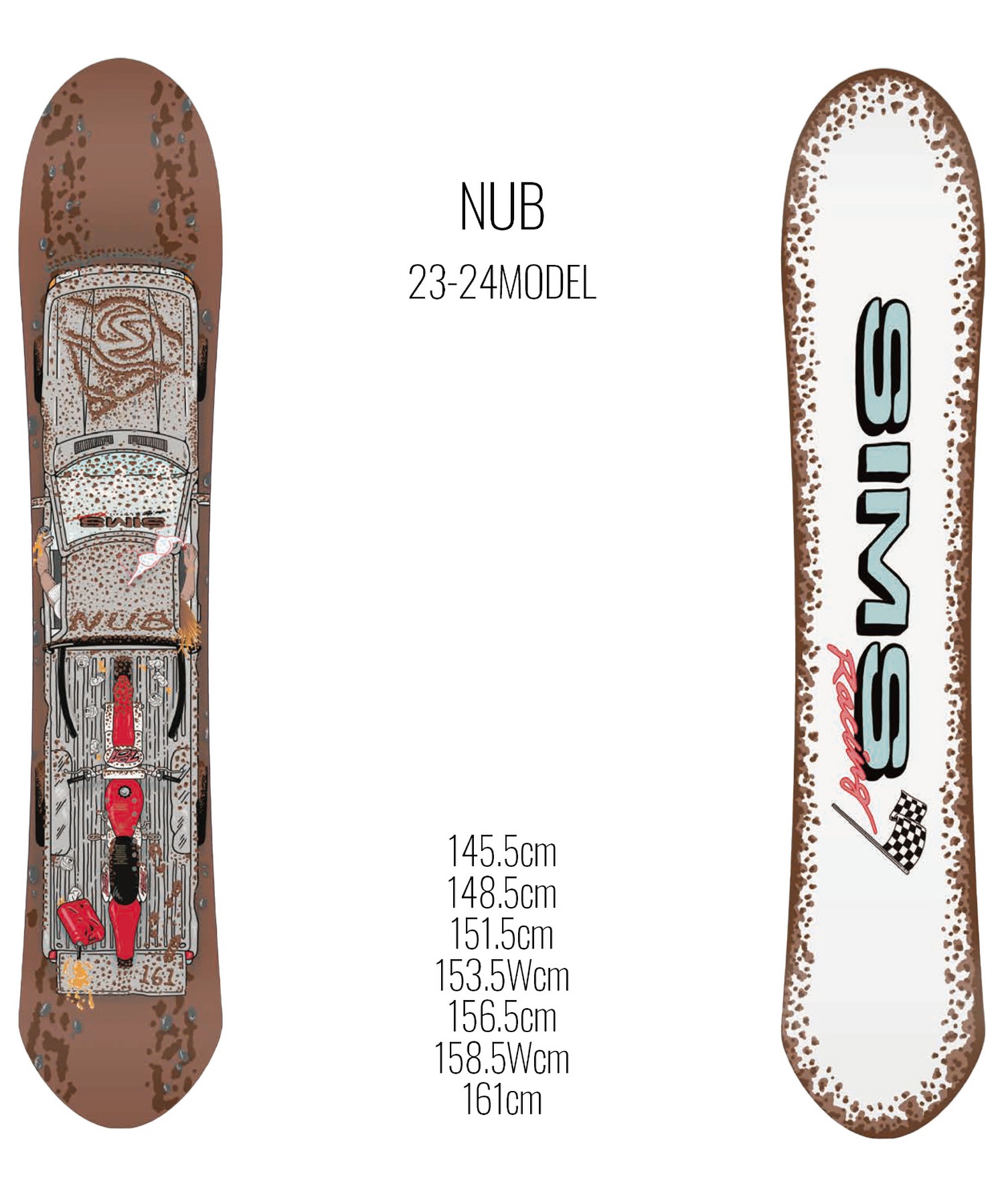 スノーボード 板 メンズ SIMS シムス NUB 23-24モデル ムラサキ