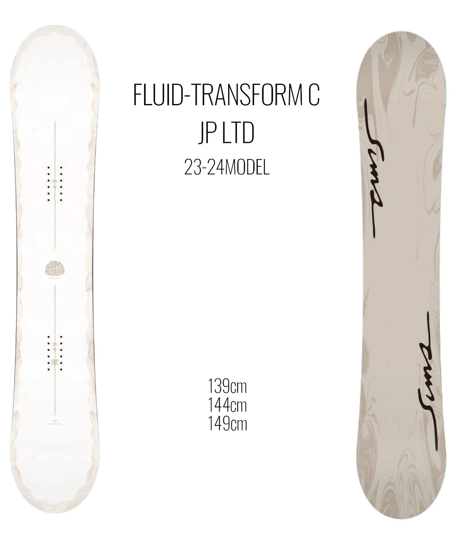 スノーボード 板 レディース SIMS シムス FLUID-TRANSFORM C JP LTD 23-24モデル ムラサキスポーツ KK B24(WHITE-139cm)