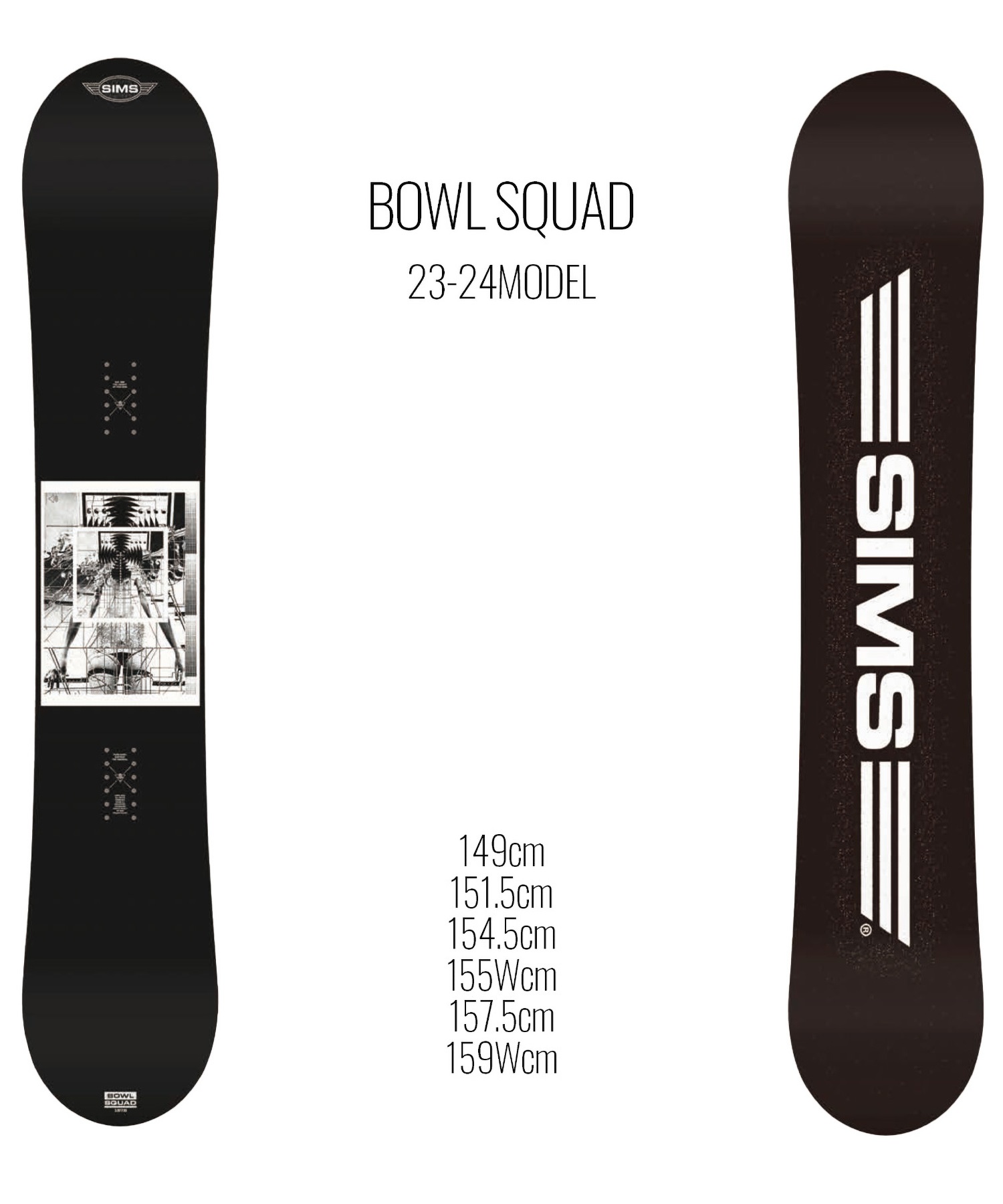 スノーボード 板 メンズ SIMS シムス BOWLSQUAD 23-24モデル ムラサキスポーツ KK B24(BLACK-149cm)