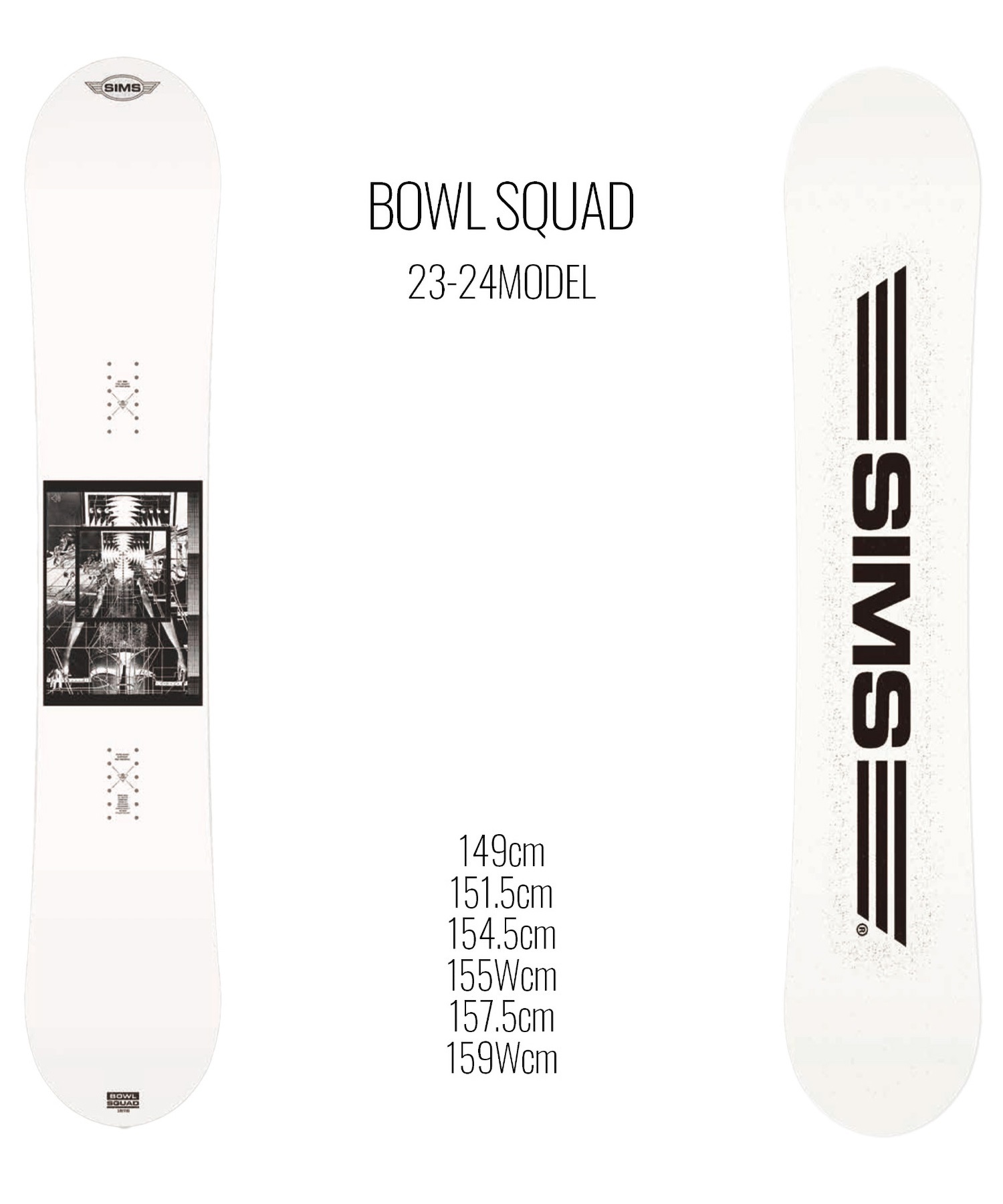 スノーボード 板 メンズ SIMS シムス BOWLSQUAD 23-24モデル ムラサキスポーツ KK B24(WHITE-149cm)