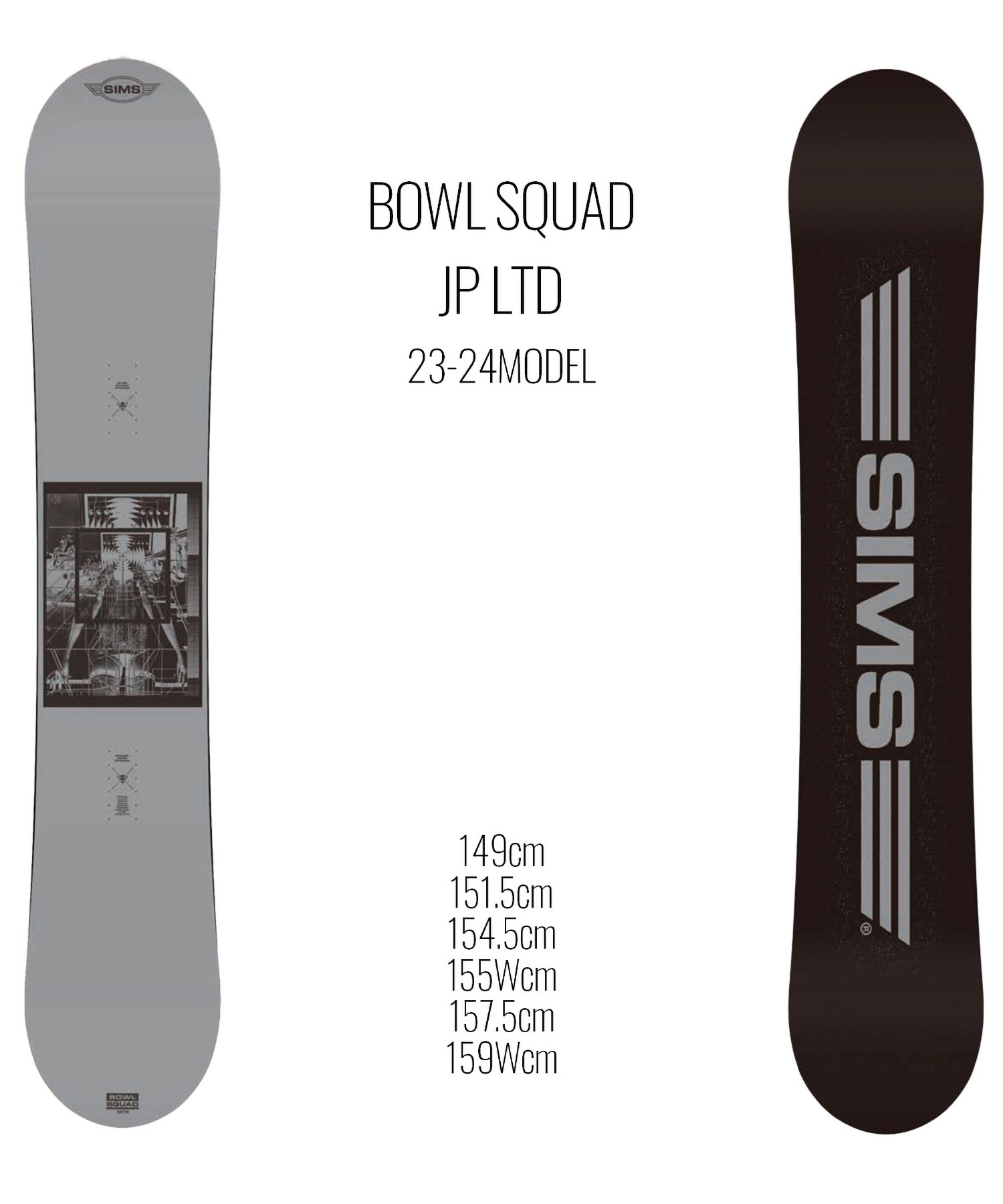 スノーボード 板 メンズ SIMS シムス BOWLSQUADJL 23-24モデル ムラサキスポーツ KK B24(GREY-149cm)